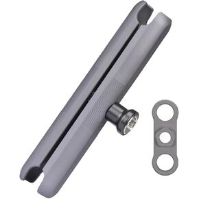 FANAUE Double Socket arm Compatible with RAM Mount B Size 1" Ball Assembly & Motorcycle Bike Phone Holder, fits Industry All Standard 25.4mm Ball Head adapters, Aluminum 6.06" with Anti-Theft Function