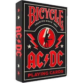 أوراق تشغيل AC/DC للدراجات ، ويضم عناوين أغاني AC/DC الشهيرة وتصميمات الفرقة ، الأحمر والأسود ، سطح واحد