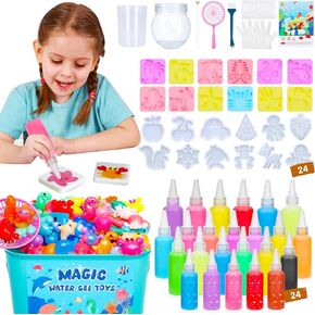 مجموعة ألعاب الهلام المائية السحرية - مجموعات ألعاب Aqua Fairy Magic Elf مع 24 زجاجة من المواد الهلامية ، 24 قالب - مجموعة صانعة DIY ، مجموعة جل مائية 60 مل ، عيد الميلاد ، مفضلات حفلات عيد الميلاد ، الفنون والحرف DIY STEM