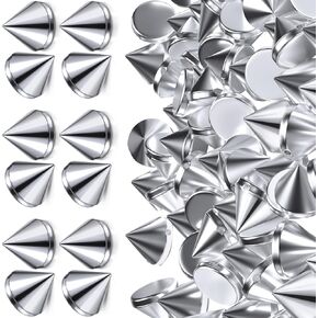 Winsyison 100pcs Bullet Spike Cone Cone ، ABS Flat Back Punk Spikes ، Bullet على شكل براميل للمعاطف الجلدية معاطف الجينز أحذية حزام حزام قبعة قلادة قلادة الغيتار DIY- فضية