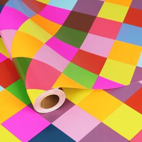 LaRibbons Birthday Reversible Wrapping Paper Mini Roll, Happy Birthday Text and Colorful Stripes, Perfect for Parties and Holiday Gifts, 17" x 33' (46.7 sq. ft)
