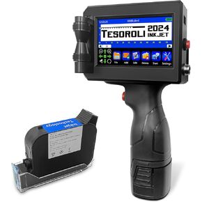 Handheld Inkjet Printer for Any Surface 0.5 Inch Nozzle Portable Printer for QRCode Barcode Production Date Time Logo Batch Number On Glass Bag Carton Box Wood Cloth Plastic (28 Languages)