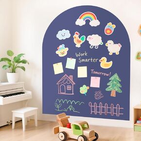 Arch Magnetic Wall Decal for Kids 40x32 Inches Magnetic Chalk Board Sticker Magnet Chalkboard for Wall Peel and Stick Self Adhesive Blackboard Multifunctional for Playroom Home Office School