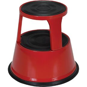 Vestil STEP-17-R Steel Rolling Step Stool with Powder Coat Finish, 17-1/8" Top Step Height, 500 lbs Capacity, Red