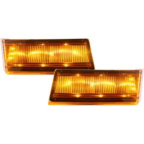 Turn Signal Light Foot Step Light Fits for Freightliner Cascadia 2018-UP Left Driver Side Amber 6 LED 12V Heavy Duty Marker Lamp