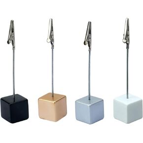 4 PCS Multicolour Memo Memo Molevers Stand With Aligator Clasp Pictures Card Paper Paper Clip لاستخدام المكتب المنزلي ، الصورة والمنصة ، حاملي مذكرة Office 2.5x2.5x11.7 سم