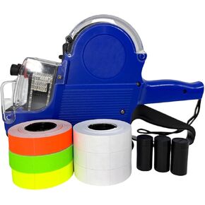 مسدس سعر 2 مع 1200 White 400 Red 400 Yellow 400 Green Labels 3 Bollers Ink و 1 Ink Roll and Labels تم تحميله مسبقًا
