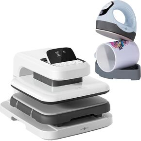 Htvront Auto Heat Press 2 & Mini Heat Press Bundle - White Auto Heat Machine 15 "× 15"