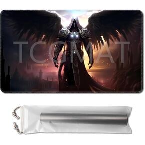 MTG Playmat Size 24x14in أكياس تخزين مجانية غير انزلاقية ، مثالية لعشاق ألعاب الورق TCG Playmat و CCG OCG DTCG PTCG Play Mats 10 (Archangel ، No With Zone)