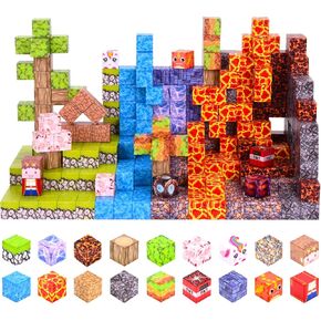كتل مغناطيسية Jomby ، 110pcs 3d Magic Magnetic Buildings World for Kids 3-12 ، 0.8 "Tiles Magnet STEM STEAL