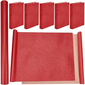 CRASPIRE 43 x 16.5 Inch Book Cloth for Book Binding Red PU Leather Smooth Surface Non-Woven Base Covering Wraps A3-A8 Bookcover Notebook Protector for Album Scrapbooking DIY Bookcloth Bookbinding