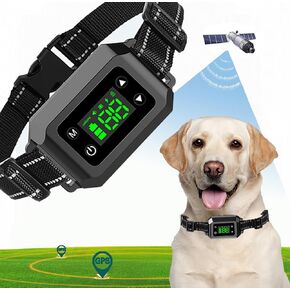 نظام سياج الكلاب اللاسلكي GPS ، GPS Wireless Dog Dend Radius 30-999 ياردة ، 20-110 جنيه قابلة للتعديل ، بطارية طويلة الأمد قابلة للشحن (صدمة ثابتة + اهتزاز)