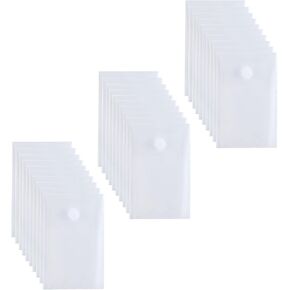 11’’ x 8.5’’ Vertical Clear Letter Sized Plastic Envelopes Document File Storage Holder 20 Pack Hook Loop Closure