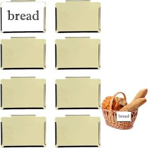 wootile Gold Clip Label Holders Basket Labels for Home Kitchen Storage Basket Bins 2.5 x 3.5 Inch - 8Pack Metal Hanging Bin Clip Labels Chalkboard Label Holders with 40 Pcs Pantry Labels
