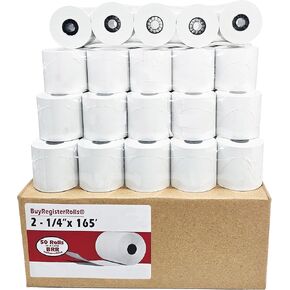 2-1/4 "(57mm) 2.25" بوصة × 165 قدمًا (50 لفات) 856445 PCR-T273 PCR-T280 XEA407 XEA207 سجل نقدي الورق الحراري BPA خالية من buyregisterrolls.