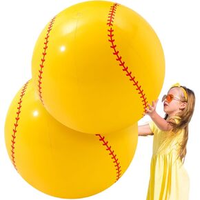 Poen 27 Inch Inflatable Softball Beach Ball for Summer Beach Game Swimming Pool Large PVC Softball Toys Party Favors for Boys Girls Adults Water Sand Game Accessory