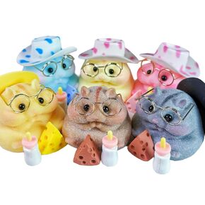 Taba Squishy Hamster Toy, Cute Squishy Hamster Fidget Toy, Realistic Hamster Toy, Soft Silicone Mochi Furry Toy, Stress Relief Gift for Adults & Kids, Sensory Anxiety Plushie (White - Prime)