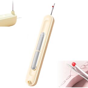 2 في 1 إبرة Threader Seam Ripper ، Threader Needle و Seam Ripper ، 2-in-1 Threader و Seam Ripper Tool ، للحياكة والتطريز المتقاطع مع خيط (أبيض)