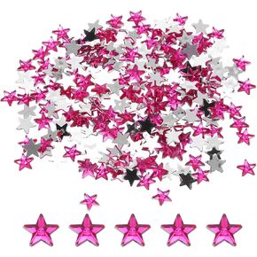 Meccanixity 200pcs acrylic star Rhinestone 8x8mm مسطحة الخلفية الأحجار الكريمة للخرز الحريص على الوجه لصنع المجوهرات ، أبيض