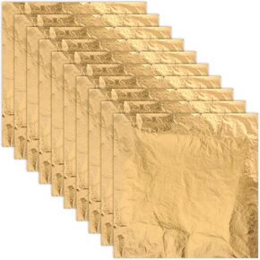 200 PCS أوراق ذهبية للفنون الذهب رقائق الذهب رقائق الذهب 4 5.5 "رقائق الذهب للأظافر ، التفاف الأثاث ، الطلاء ، المجوهرات