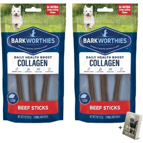 B A R K W O R T H I E S CORLAGEN BEOME TOCTS FOR DOGS - 2 Pack Pack Free ، خالية من الجلد ، ومضغ الكلاب الطبيعية للتدريب على التسنين وتدريب الكلاب - دفعة الصحة اليومية للباركورث ، الكتاب الاليكتروني
