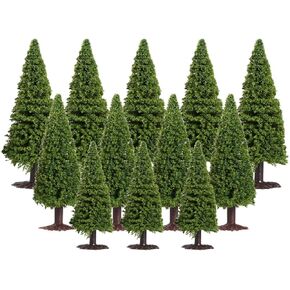 Vanzack Green Scenery Landscape Model Cedar Trees Train Trees Treater Treasery Landscape Trees Pine Miniature Trees ، 15 قطعة