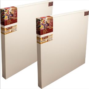 تحفة Z2DM-5776 3D Pro 2.5 "Deep Monterey 10.5 أوقية القطن متوسطة الملمس تمتد القماش 57" × 76 "أبيض 2 حزمة