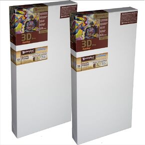 تحفة Z2DM-3353 3D Pro 2.5 "Deep Monterey 10.5 أوقية القطن متوسطة الملمس تمتد القماش 33" × 53 "أبيض 2 حزمة