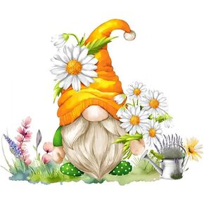 VIGEGU Cross Stitch Kits, Cross Stitch Kits for Adults Beginners,Full Range of Cross-Stitch Kits Needlecrafts Embroidery Kits Animal Patterns for Home Wall Decor 11.8x15.7inch, Gnome Flower-2