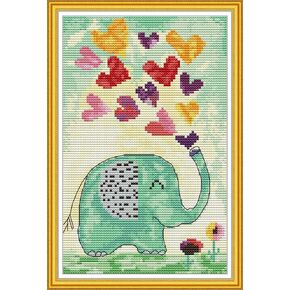 Howie's Needlepoint Cross Stitch Kits, 11CT Pre-Printed Pattern Needlepoint Kits, Full Range of Stamped Starter Kits (Elve Walking Dog, 14.2 x 15 Inch) in Kuwait