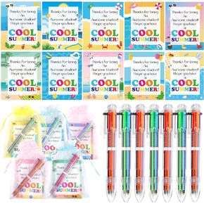 30 Sets End of School Year Student Gifts Bulk for Kids: Summer Ballpoint Pens and Beach Cards from Teacher Gift Classroom