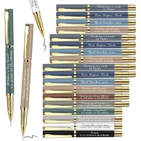 Kosiz 50 PCS HOSESTER TEARNIATION GIFTS BULK Inspirational Thank You Teacher Pen للرجال من الطلاب من طلاب حبر الأسود هدية قابلة للسحب للمدرسة (ألوان غنية)