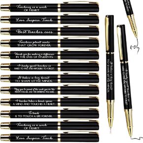 Kosiz 50 Pcs Teacher Appreciation Gifts Bulk Inspirational Thank You Teacher Pen for Men Women from Students Black Ink Retractable Ballpoint Gift for School(Rich Colors) in Kuwait