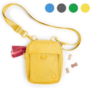 UBBI Dog Treat Pouch ، تدريب خالي من اليدين ، موزع كيس أنبوب مدمج ، مواقف حزام متعددة قابلة للتعديل ، أزرق