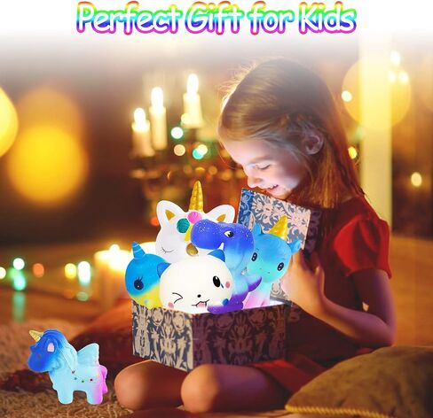 Squishies, 6 Pack Slow Rising Jumbo Squishy Toys for Kids, Unicorn Horse, Cat, Dinosaur, Shark, Donut Animals Squishies, Sensory Fidget Toys Set for Kids Party Favors Stress Relief Toys in Saudi Arabia