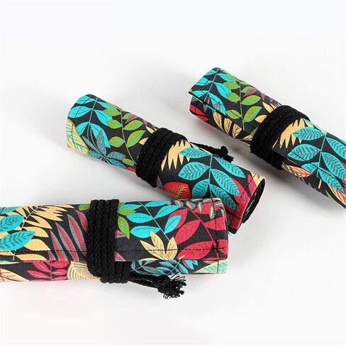 Funny live 24/36/48/72 Slots Colored Pencil Wrap Roll up Pen Holder Case Drawing Coloring Pencil Roll Organizer Stationery Case for Student Artist Traveler (Fallen leaves, 72 Slots) in Saudi Arabia