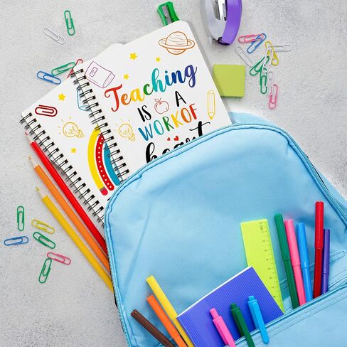 2 Pack A5 Teacher Spiral Notebooks, Teaching is A Work of Heart Ruled Hardbound Journal Writing Notebooks School Office Supplies Teacher Appreciation Gift Back to School Notepad Diary in Kuwait