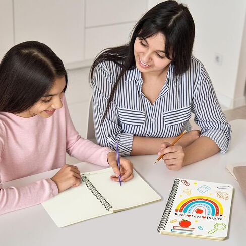 2 Pack A5 Teacher Spiral Notebooks, Teaching is A Work of Heart Ruled Hardbound Journal Writing Notebooks School Office Supplies Teacher Appreciation Gift Back to School Notepad Diary in Kuwait