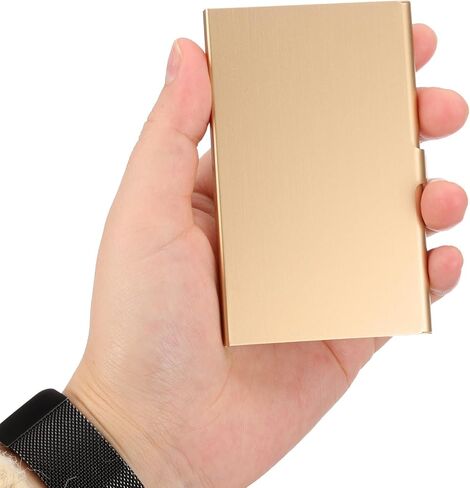 PATIKIL Business Card Holder, 10Pcs Aluminum Metal Card Case Professional Pocket Card Holder for Name Card Credit Card, Golden in Kuwait