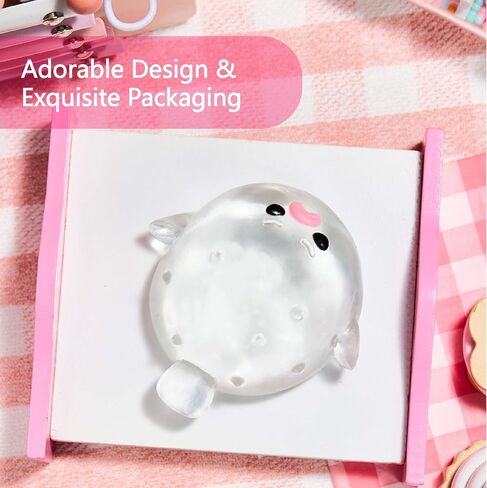 Cute Animals Taba Squishy Toys for Kids & Adults – Kawaii Stress Relief Fidget Sensory Toys, Soft Silicone Squeeze Gifts for Children, Teens, and Adults (Transparent Pufferfish) in Saudi Arabia