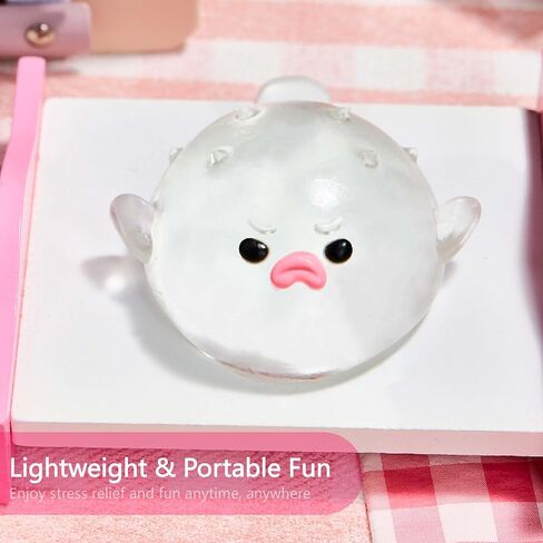 Cute Animals Taba Squishy Toys for Kids & Adults – Kawaii Stress Relief Fidget Sensory Toys, Soft Silicone Squeeze Gifts for Children, Teens, and Adults (Transparent Pufferfish) in Saudi Arabia