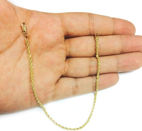 مجوهرات شؤون المجوهرات قلادة من سلسلة من الحبال الصلبة مملوءة بالذهب الأصفر عيار 14 قيراط، 2.1 ملم in Kuwait