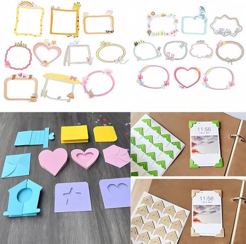 Photo Album Scrapbook,40 Pages(7 x 7 Inch) DIY Memory Book with Photo Album Scrapbook Decorations Kit for Album Memory Book Wedding, Anniversary Family,Family Memories (Black) in Saudi Arabia