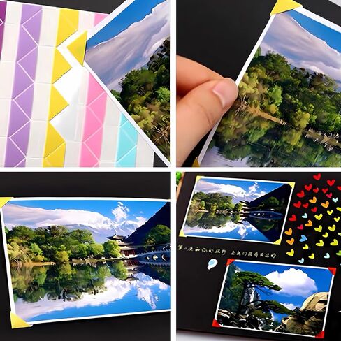 Photo Album Scrapbook,40 Pages(7 x 7 Inch) DIY Memory Book with Photo Album Scrapbook Decorations Kit for Album Memory Book Wedding, Anniversary Family,Family Memories (Black) in Saudi Arabia