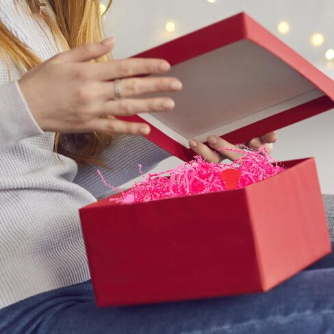 1LB Valentine's Day Crinkle Cut Paper Shred Filler Pink Crinkle Cut Paper with Heart Confetti Shredded Paper Filler Raffia Paper for Gift Wrapping Craft DIY Packaging Filling Party Supply in Saudi Arabia