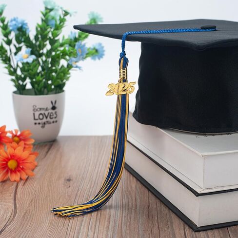 Graduation Tassels, 2025 Graduation Cap Tassel with Gold Charm for Graduation Regalia, Ceremonies Souvenir, Kindergarten, High School College Graduation Hat Decoration in Saudi Arabia