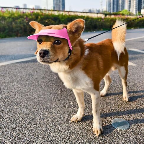 Enjoying Dog Hat with Ear Holes, Dog Sun Hat Adjustable Outdoor Four Seasons, for Small to Medium Dogs 16.5-27.5 lbs Walking Cycling, Pink in Saudi Arabia