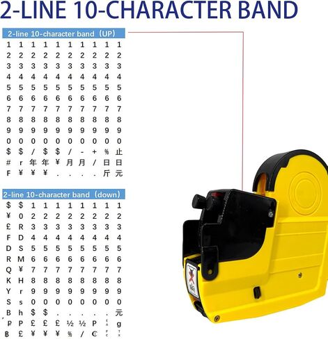 1 Line Price Gun Retail Tagging Kit with 4000 White 400 Red 400 Yellow 400 Green Labels 3 Ink Rollers,1 Ink roll and Labels Pre-Loaded in Saudi Arabia