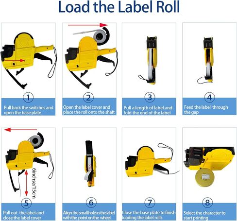 1 Line Price Gun Retail Tagging Kit with 4000 White 400 Red 400 Yellow 400 Green Labels 3 Ink Rollers,1 Ink roll and Labels Pre-Loaded in Saudi Arabia