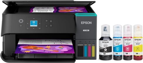 Epson Ecotank ET-2980 Wireless All-In-One Color Supertank Printer مع ما يصل إلى 3 سنوات من الحبر ، والدبابات القابلة لإعادة التعبئة ، مثالية للمنزل ، 15 جزء في المليون ، شاشة ملونة 1.44 بوصة ، طباعة تلقائية من الجوانب-أسود in Kuwait